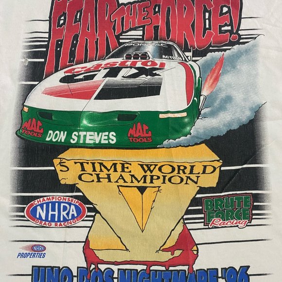 Vintage 96 John Force Nascar Nightmare Racing Tee - Picture 7 of 10